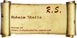 Roheim Stella névjegykártya